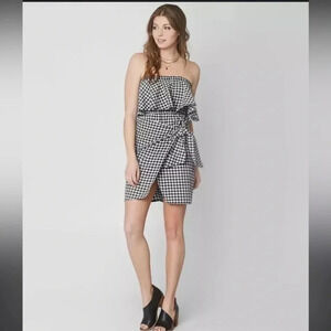 O’Neill | Black & White Checkered Mahalia Tube Top Dress Size M